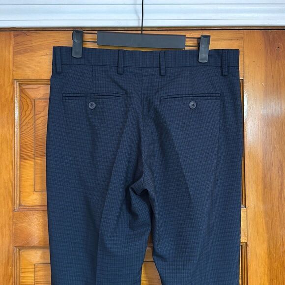 Perry Ellis Portfolio Dark Blue Plaid Tapered Dress Pants Men’s US 30 x 30 Very - Picture 4 of 8